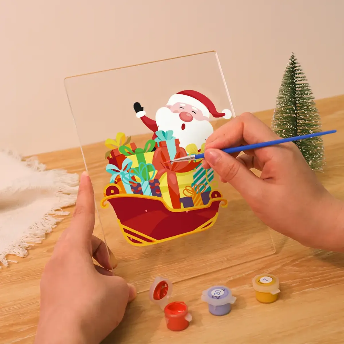Der Weihnachtsmann - LED Malen nach Zahlen 1 - Paint by Numbers The Santa - LED Paint by Numbers