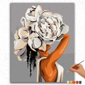 Beautiful Woman and Flower