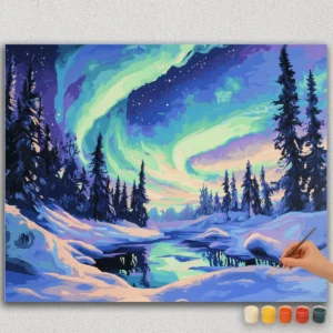 Beautiful Aurora and Trees