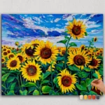 Paint By Numbers - DIamond Painting HORJPG (74) Sunflowers and Cloudy Weather