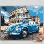 Paint By Numbers - DIamond Painting HORPN (33) Blue Vintage Car