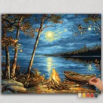 Paint By Numbers - DIamond Painting HORPN (43) Boat and Moonlight