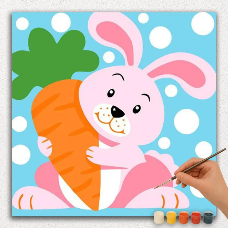 Paint By Numbers - DIamond Painting Square jp (15) Cute Rabbit and Carrot
