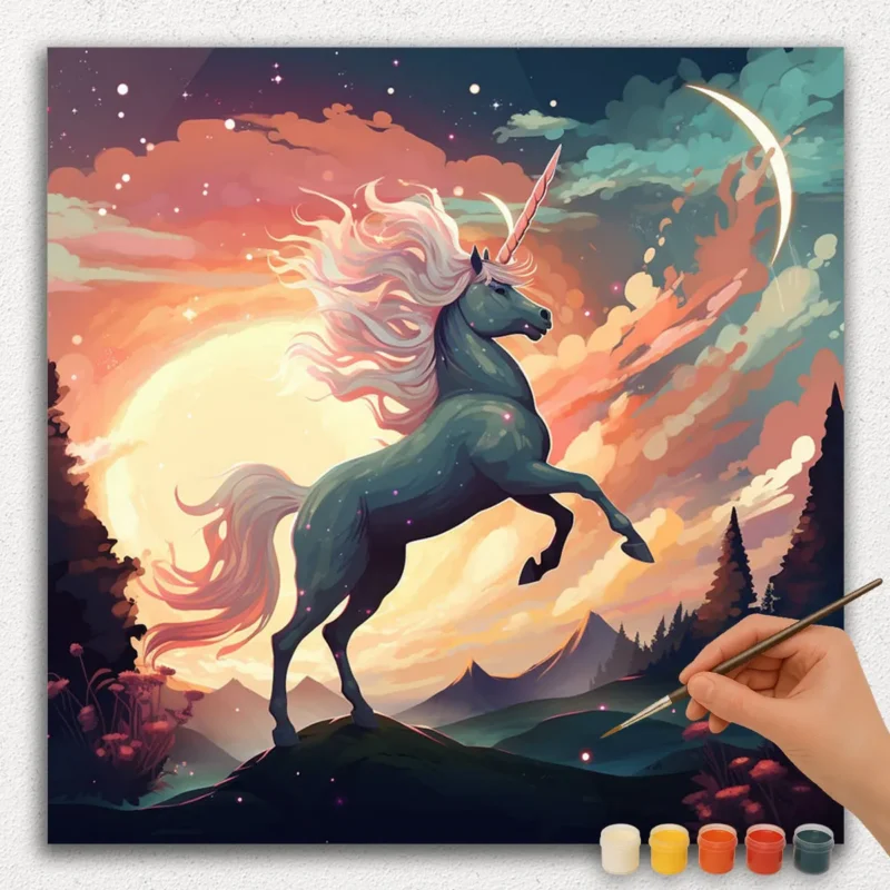 Paint By Numbers - DIamond Painting Square jp (45) Unicorn and Sun