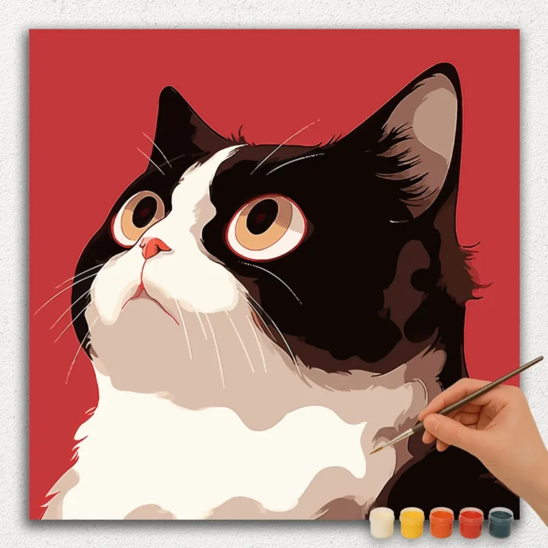 Paint By Numbers - DIamond Painting Square pn (21) Surprised Cat