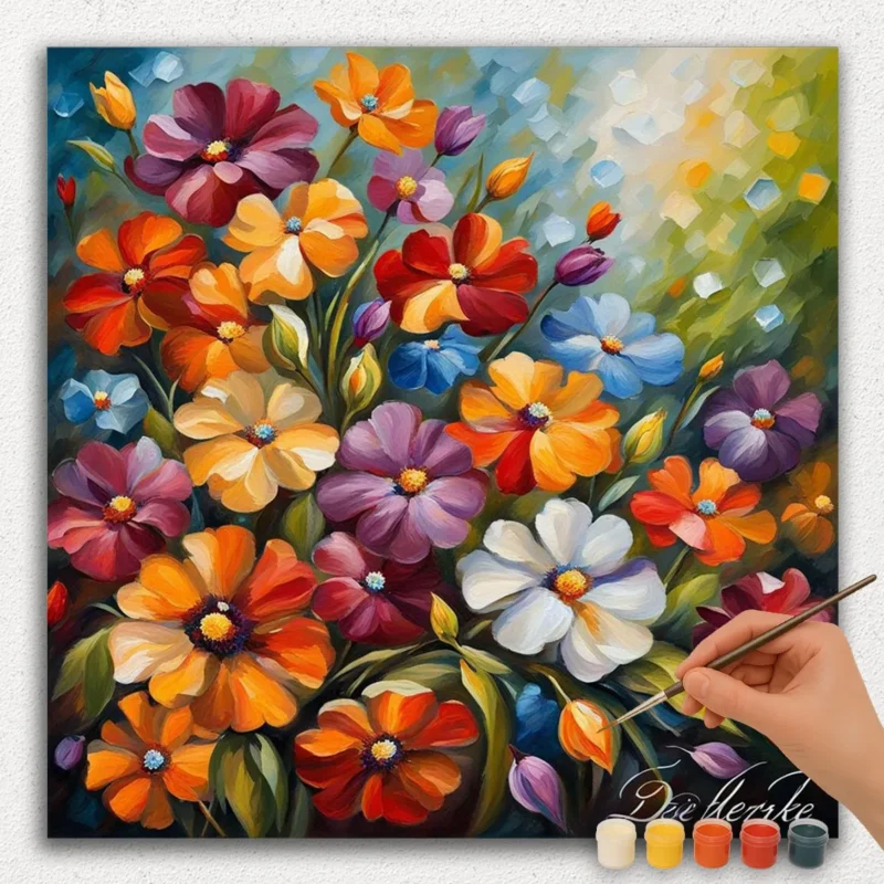 Paint By Numbers - DIamond Painting Square pn (39) Colorful Flowers