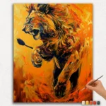 Paint By Numbers - DIamond Painting Ver JPE (103) The Roaring Lion - Paint by Number