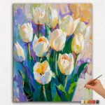 White Tulips - Paint by Numbers