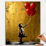 Paint By Numbers - DIamond Painting Ver JPE (73) Girl With Balloons - Paint by Numbers