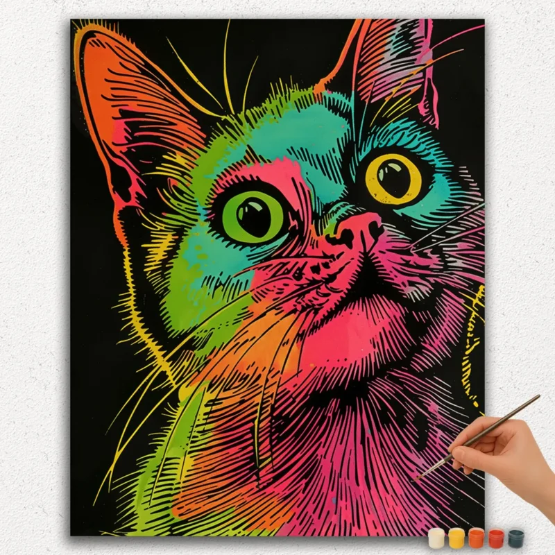 Paint By Numbers - DIamond Painting Ver JPE (81) Surprised Cat - Paint by Numbers