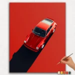 Paint By Numbers - DIamond Painting Ver JPE (90) The Red Luxury Car - Paint by Numbers