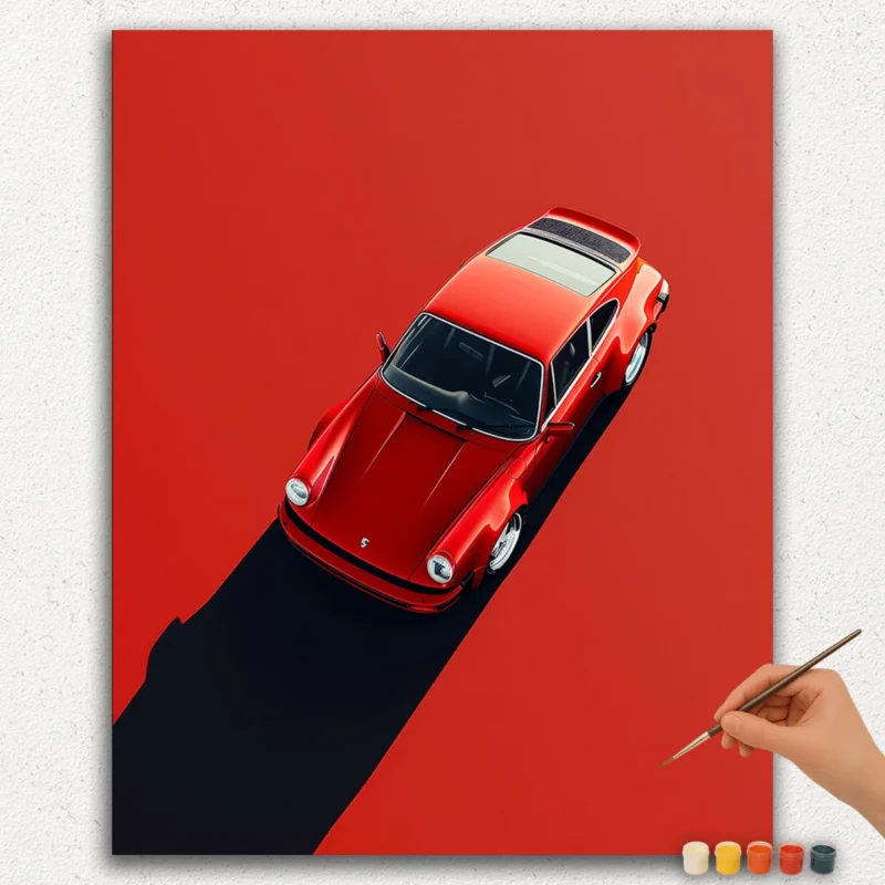 Paint By Numbers - DIamond Painting Ver JPE (90) The Red Luxury Car - Paint by Numbers