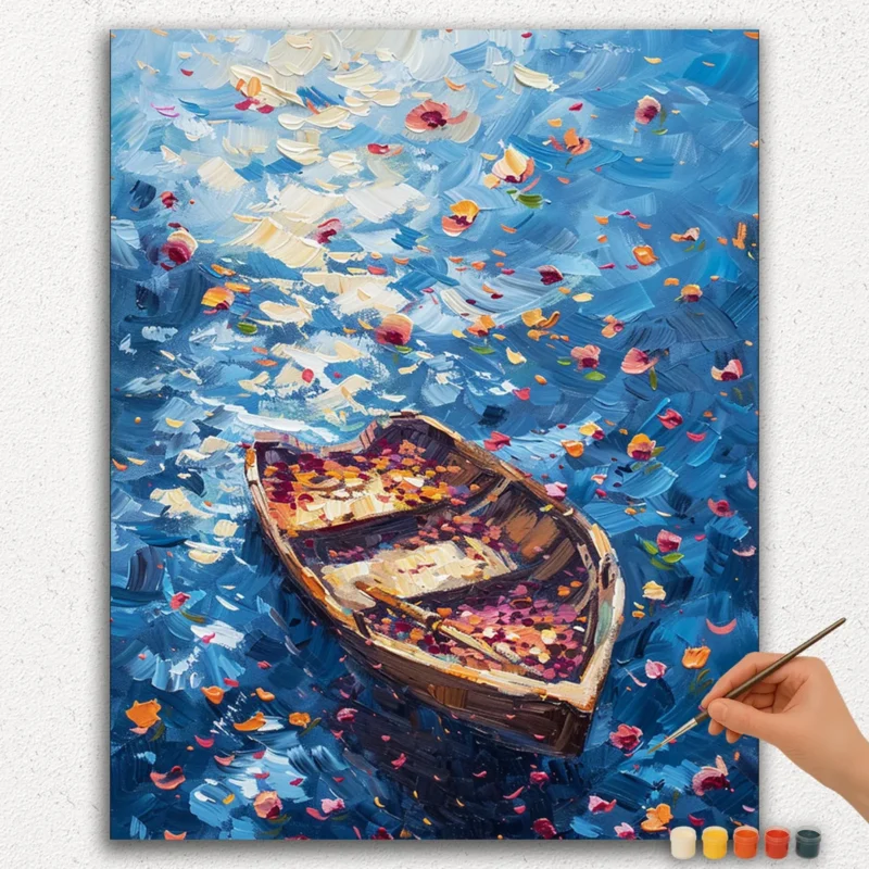 Paint By Numbers - DIamond Painting Ver PNV (110) Beautiful Boat in Sea
