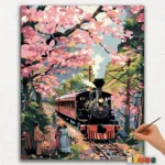 Paint By Numbers - DIamond Painting Ver PNV (142) Flowers and Train