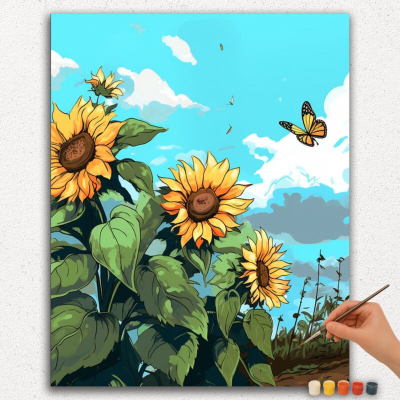 Sunflowers and Butterflies