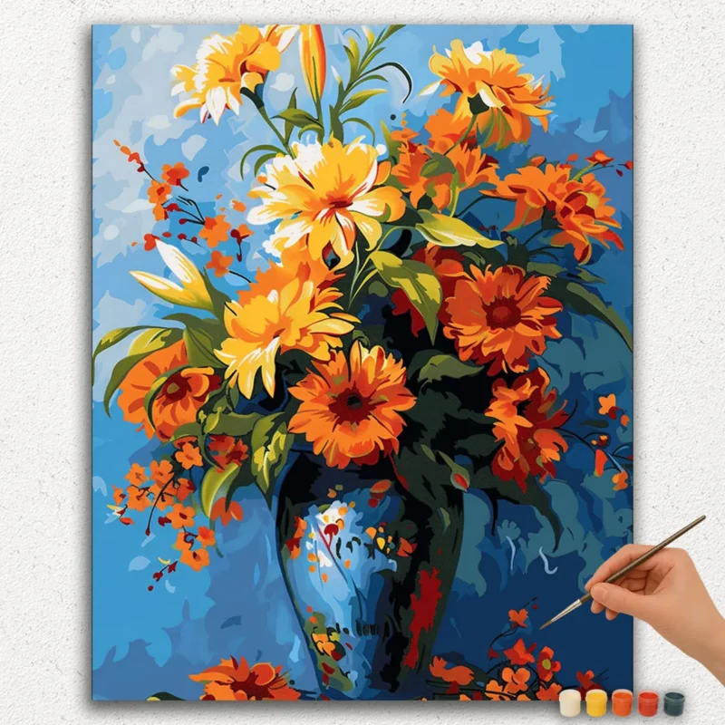 Colorful Flowers in a Vase