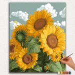 Paint By Numbers - DIamond Painting Ver PNV (33) Four Sunflowers