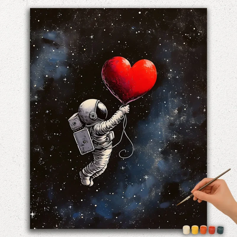 Paint By Numbers - DIamond Painting Ver PNV (454) Astronaut and Heart