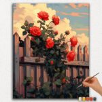 Paint By Numbers - DIamond Painting Ver PNV (63) Beautiful Red Flowers