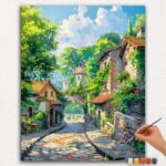 Paint By Numbers - DIamond Painting Ver PNV (66) Houses and Beautiful Road