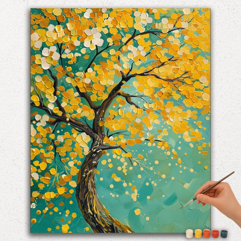 Paint By Numbers - DIamond Painting Ver PNV (83) Beautiful Golden Tree