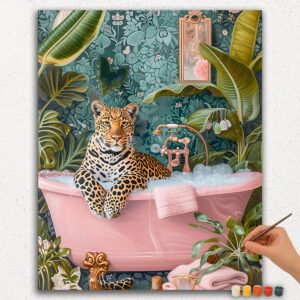 Leopard in Pink Bathtub