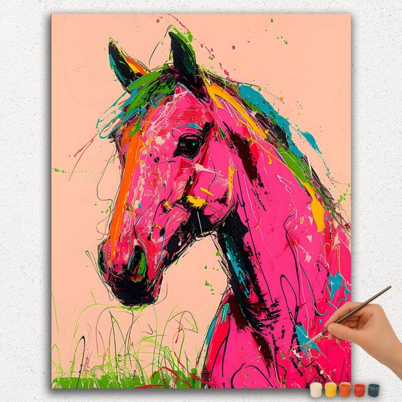 Paint By Numbers - DIamond Painting Ver jpgg (152) Pink Horse