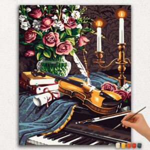 Violin and Flowers - Paint by Numbers