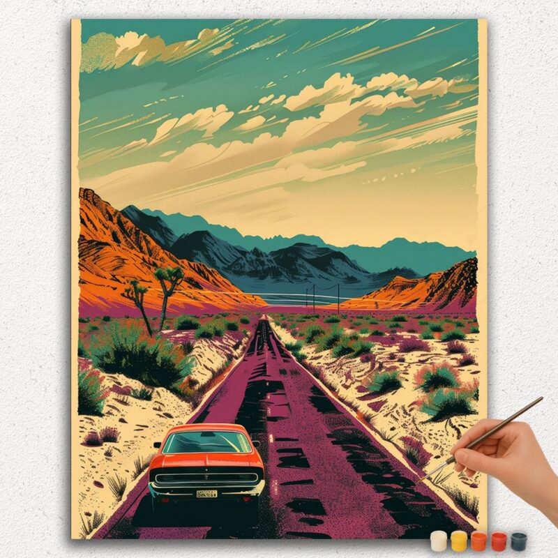 Paint By Numbers - DIamond Painting Ver jpgg (273) Car and Mountains