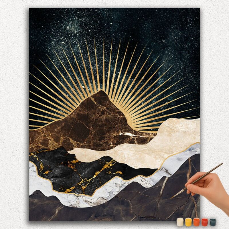 Paint By Numbers - DIamond Painting Ver jpgg (278) Abstract Sun and Mountains
