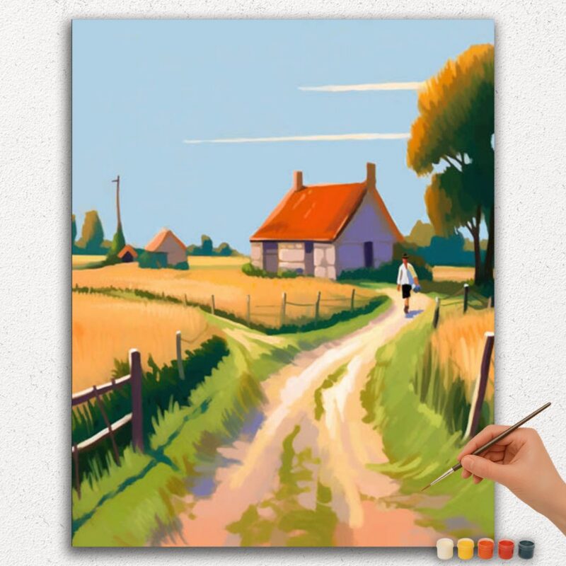 Paint By Numbers - DIamond Painting Ver jpgg (61) House in Fields