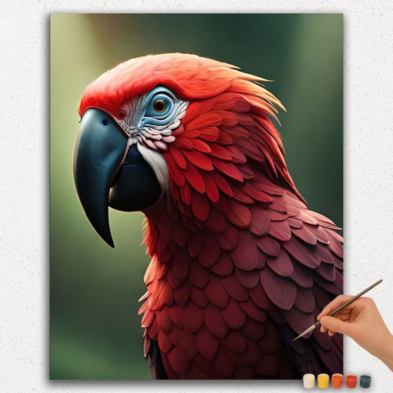 Paint By Numbers - DIamond Painting Ver jpgg (66) Red Parrot