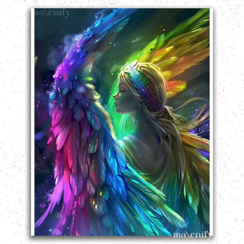 Angel Paint By Numbers Diamond Paintings angel (8) Angle with Colorful Wings