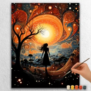 Abstract Girl and Tree