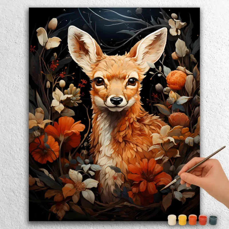 Baby Animals Valentines Day 26331 Beautiful Deer in Flowers