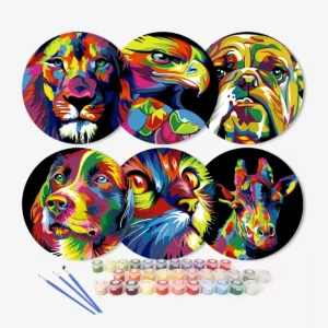 Bunte Tier-Tischsets - Malen nach Zahlen