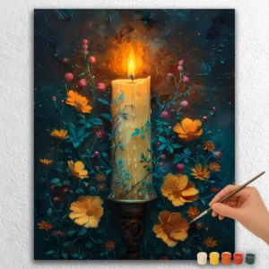 Candle and Flowers