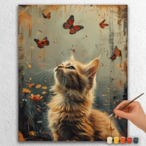 Cat Playing With Butterfly