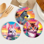 Colorful Animals - Tiger Fox Cat Coasters (15)