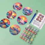 Colorful Sealife - Custom Cup Coasters - Paint by Numbers (4)
