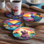 Cute Animals and Birds Coasters DIY paint By Numbers (18)