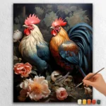 Cute Farm Animals 20989 Beautiful Hen and Cock