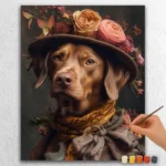 Cute Dog with Rose Hat