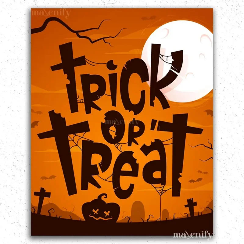 Halloween Diamond Painting Paint by Numbers HALLPBN (1) Trick or Treat