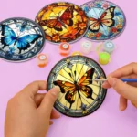 The butterflies Coasters (3) The Butterflies - Custom Coaster Paint by Numbers