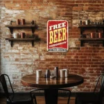 Free Beer Tomorrow - DIY Metal Bar Poster