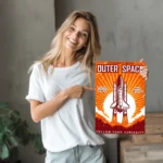 Outer Space Rocket DIY Metal Poster