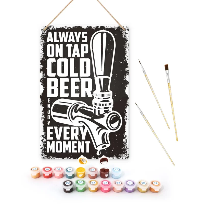 Always On Tap Kaltes Bier DIY Metallposter 1 - Paint by Numbers Always On Tap Cold Beer DIY Metal Poster