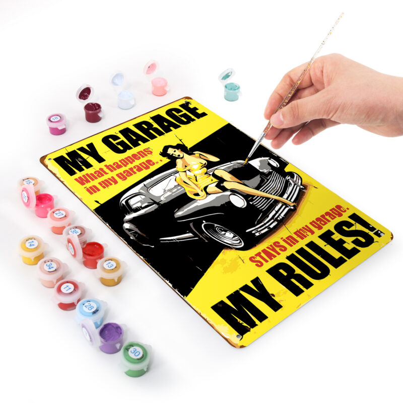 My Garage My Rules - DIY Metal Poster