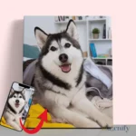 Custo pet portrait Husky Personalized Pet Portrait Paint by Numbers: Turn Your Furry Friend in Artwork